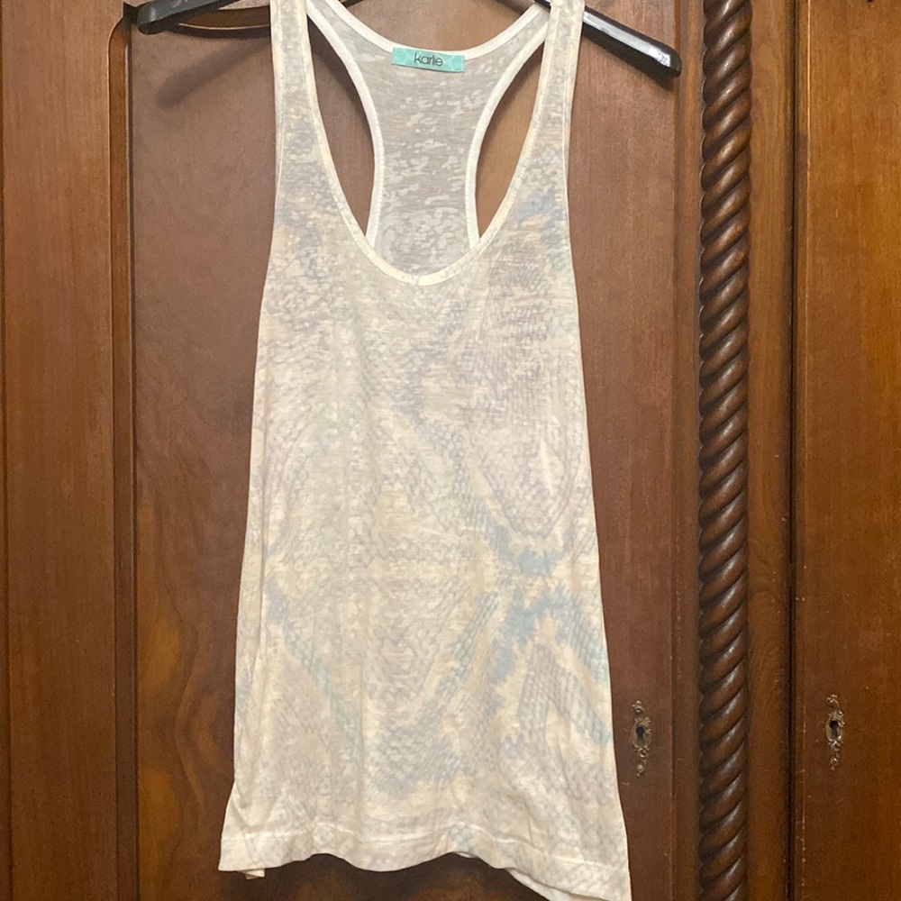 Karlie Offwhite Razorback Tank - Small